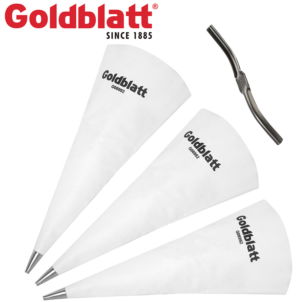 Goldblatt 4PC Tile Grout Masonry Mortar Bag Set 3PC Grout Bags 1PC Brick Jointer