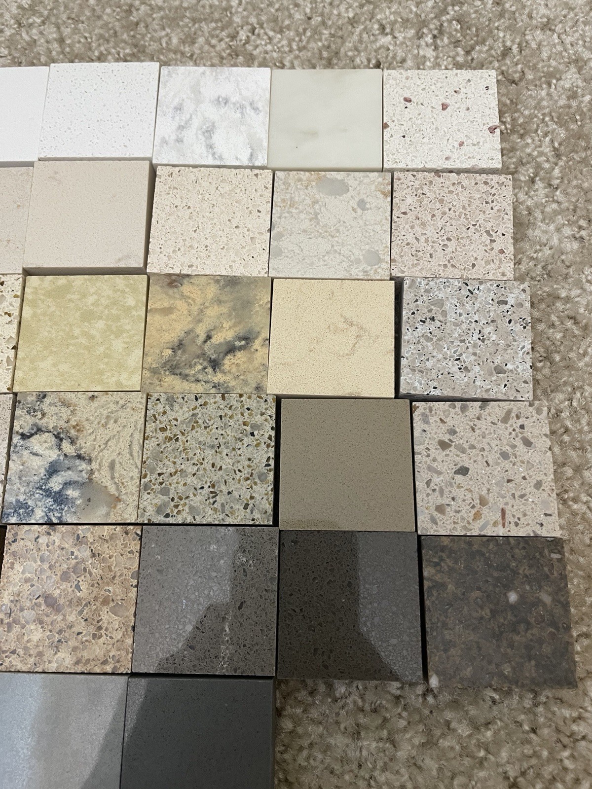 DuPont Zodiaq Quartz 32 Pc 2×2 Countertop Tile Sample Lot Quartz Swatches Corian