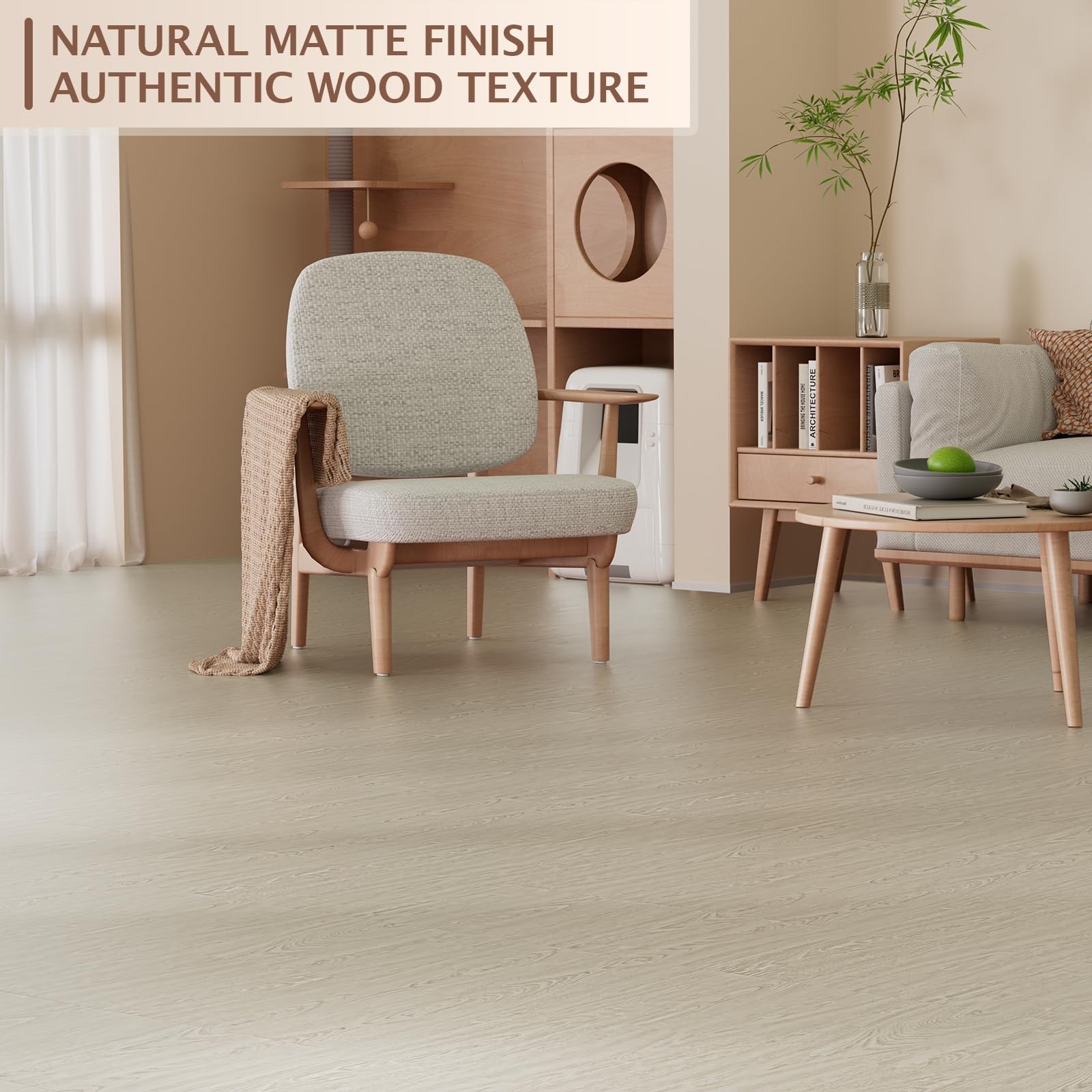 Peel and Stick Floor Tile, 20 Pcs 12″ x 12″ Waterproof Wood Grain Luxury Viny…