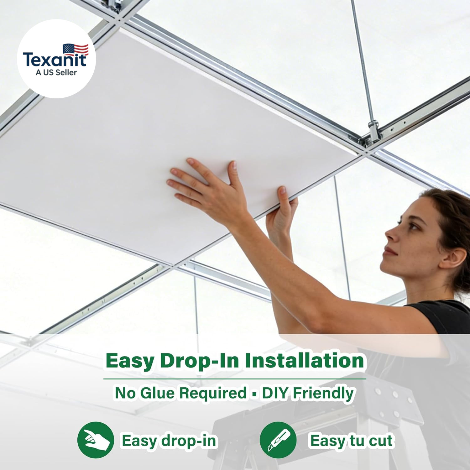 Smooth Drop Ceiling Tiles 2Ft X 2Ft for T-Bar Ceiling Systems – PVC Ceiling Tile