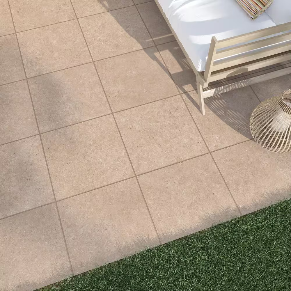 Pietra Limestone Sand 24 In. X 24 In. X 0.75 In. Stone Look Porcelain Paver (Cas