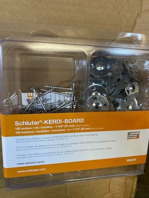Schluter Kerdi Board Hardware Set with 100 1-5/8″ in Screw & 100 1-1/4″ Washers