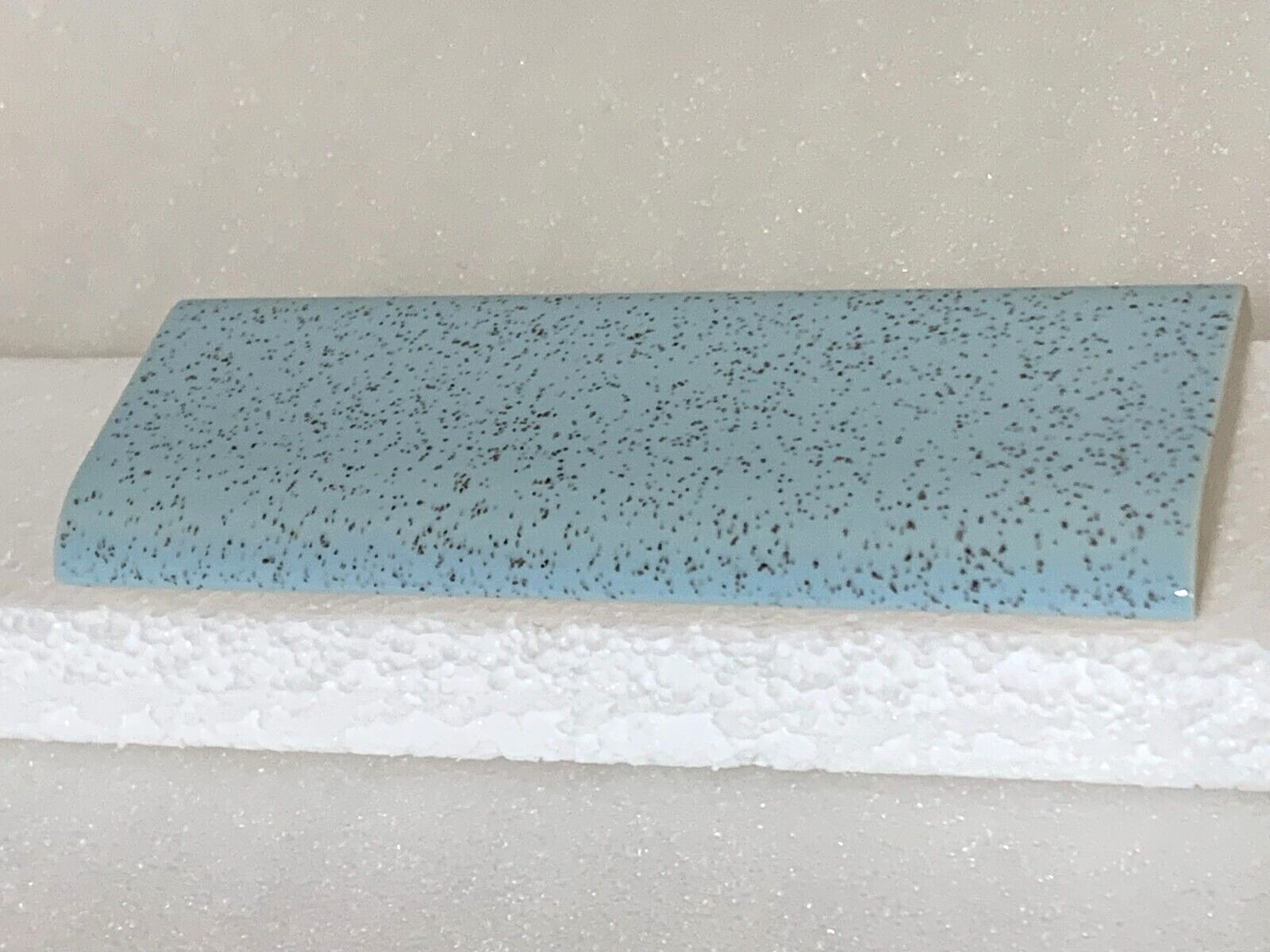 Vintage Stylon ceramic Stardust Blue 2″ x 6″ Flat Surface Bullnose Gloss *2*pcs
