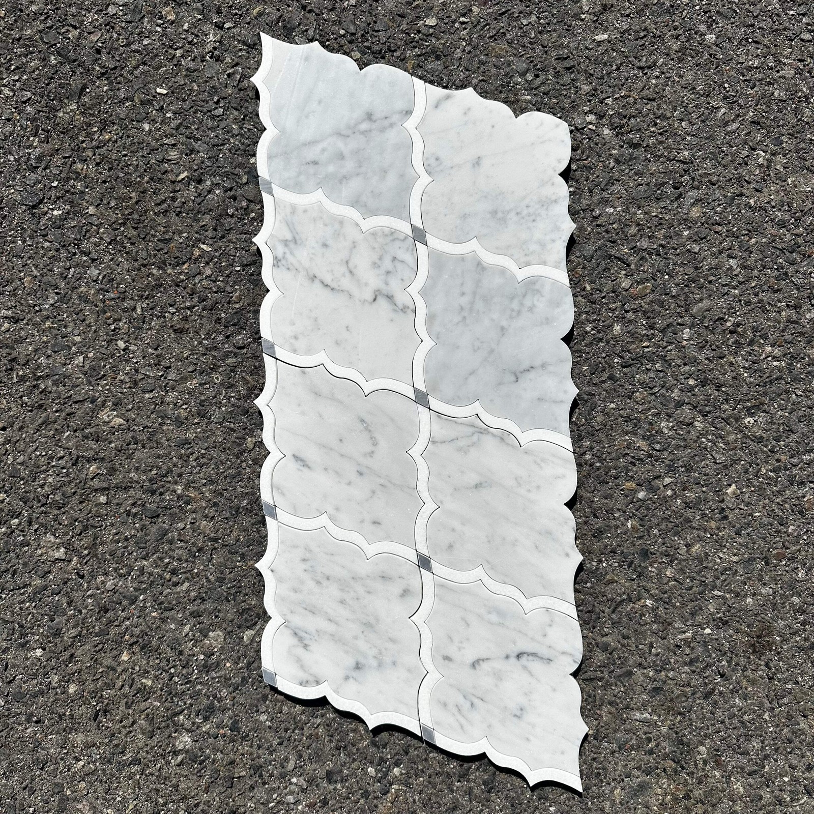 MJ Amina | White Carrara, White Thassos, Bardiglio Polished Dots