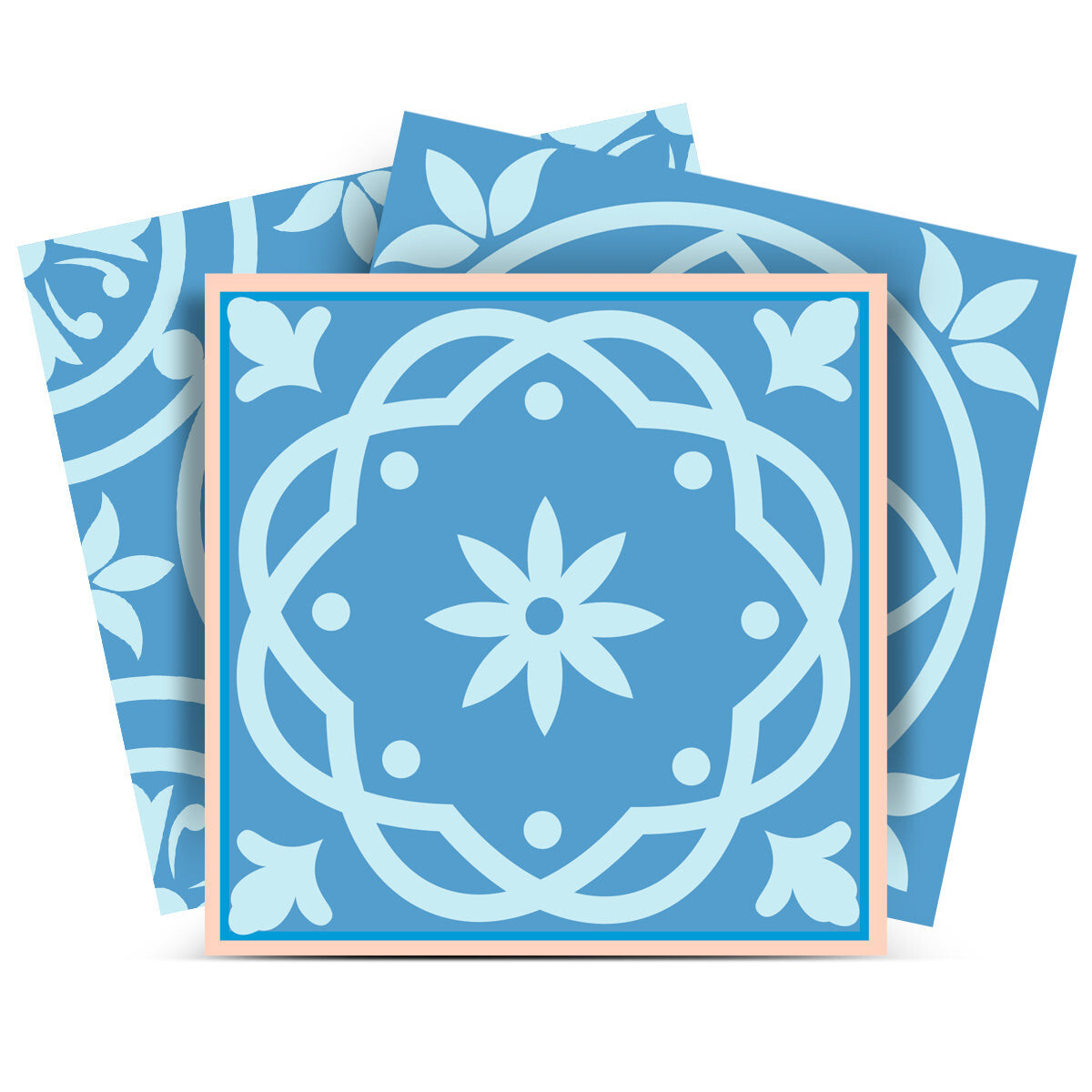 6″ X 6″ Ocean Blue Mosaic Peel And Stick Removable Tiles