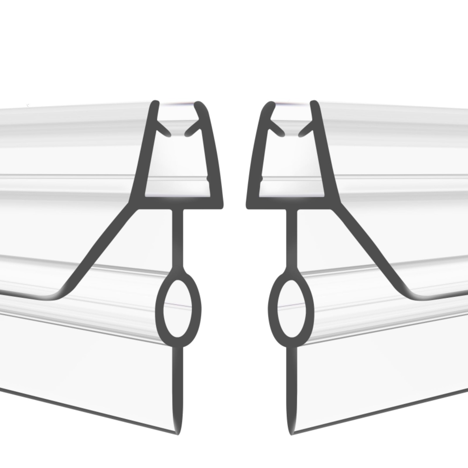 GEZMR 2-Pack Frameless Shower Standard – 3/8 inch (10mm) – 20mm Gap, Clear