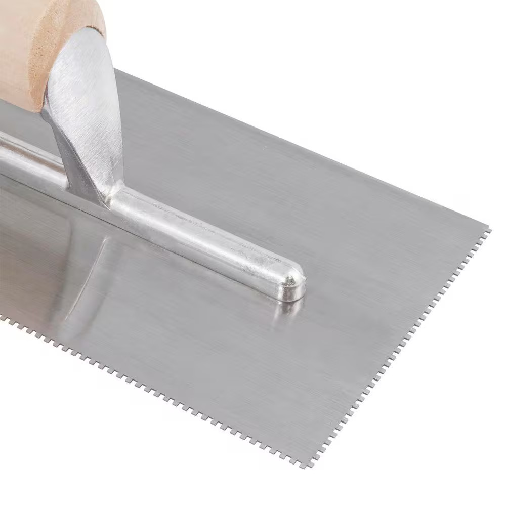 1/16 In. X 1/16 In. X/1/16 In. Square Notch Pro Vinyl Flooring Trowel with Wood