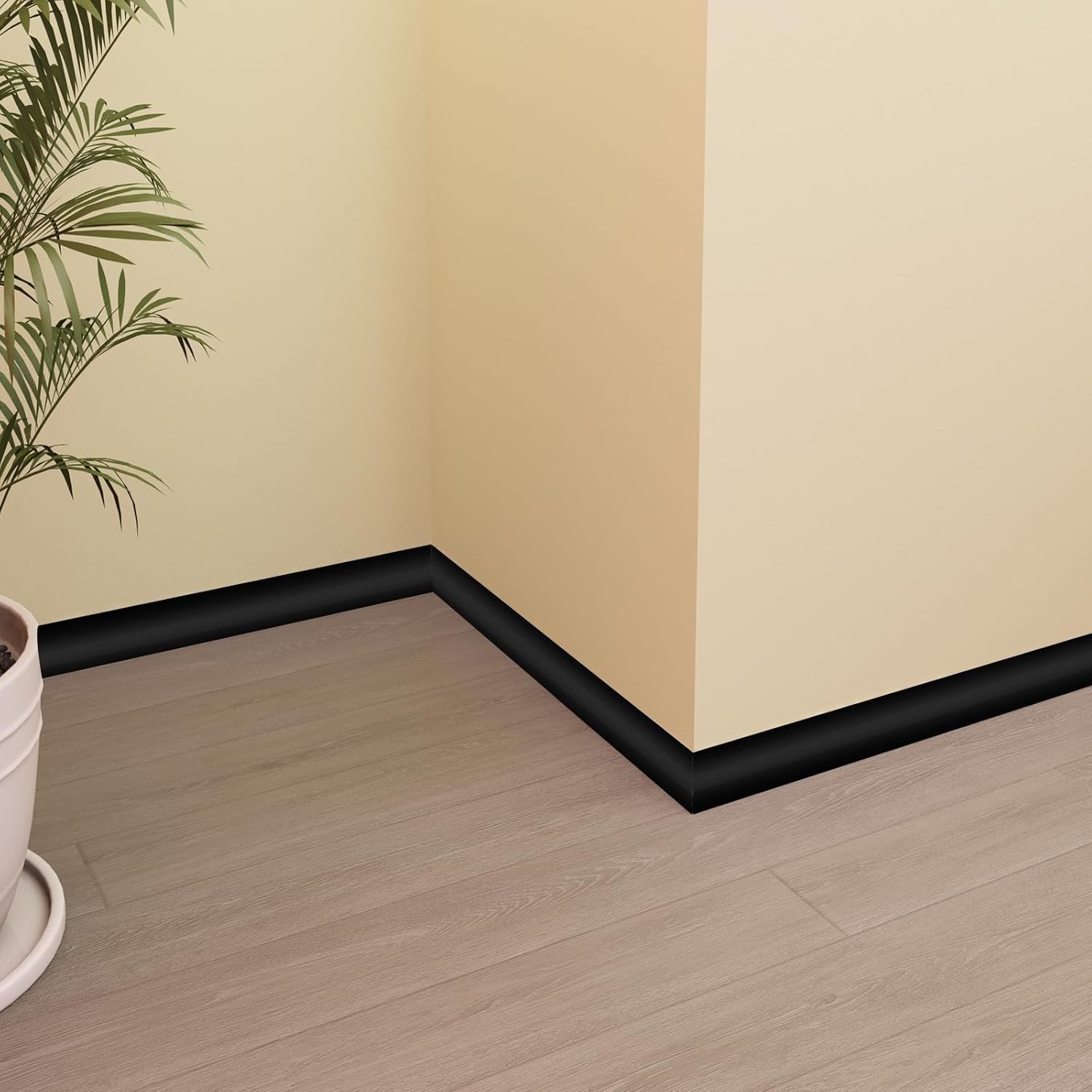 Elegant Floor Transition Strip in Black – Self-Adhesive for Seamless Interiors