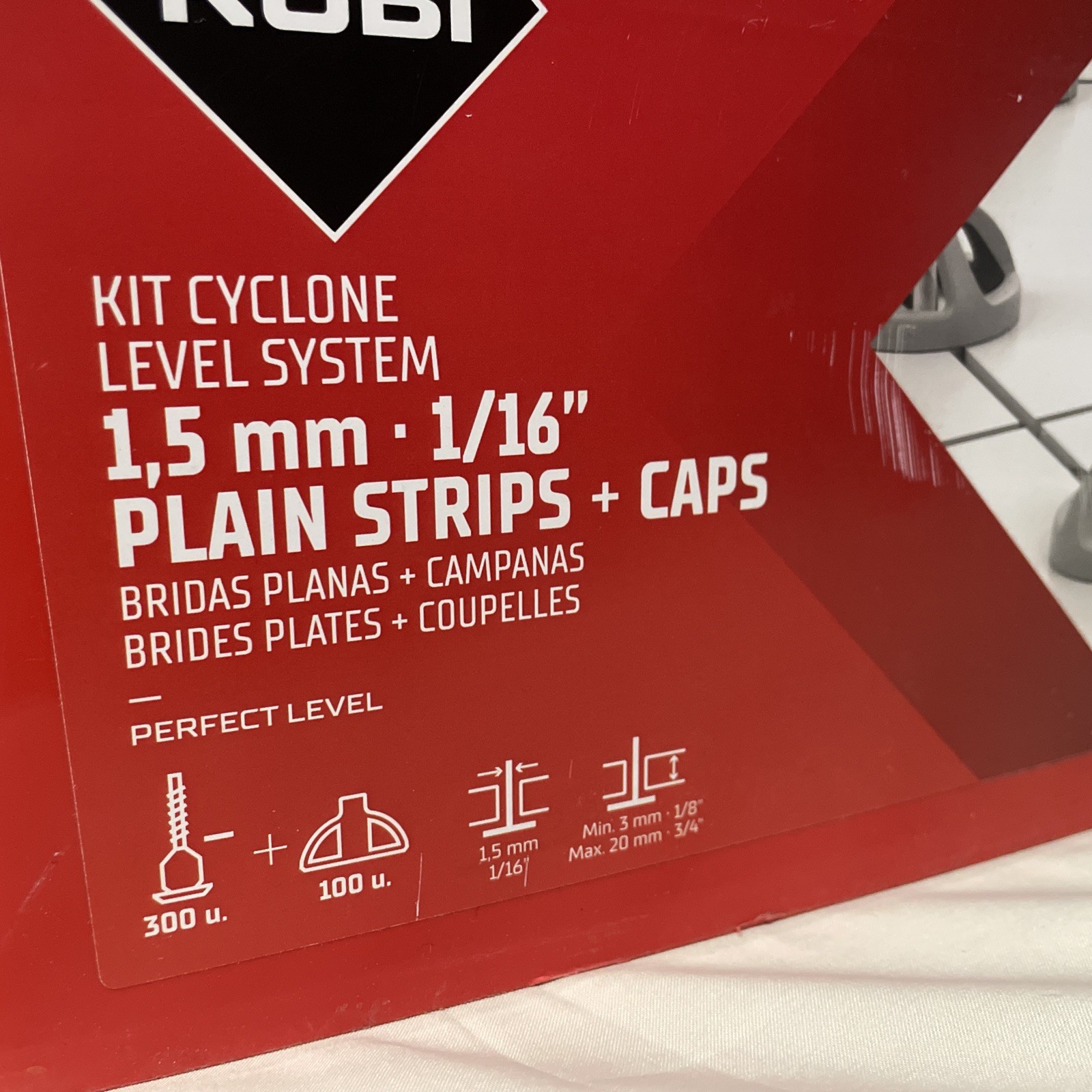 RUBI CYCLONE Floor Tile Level System Kit 400 pc (300 Clip, 100 1/16″ Cap 1.5mm)