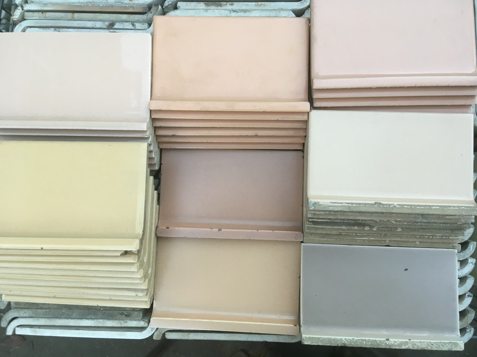 matching Cove Base Tile Blue Green Pink Yellow Tan Black Grey 3 3/4 or 4 1/4 x 6