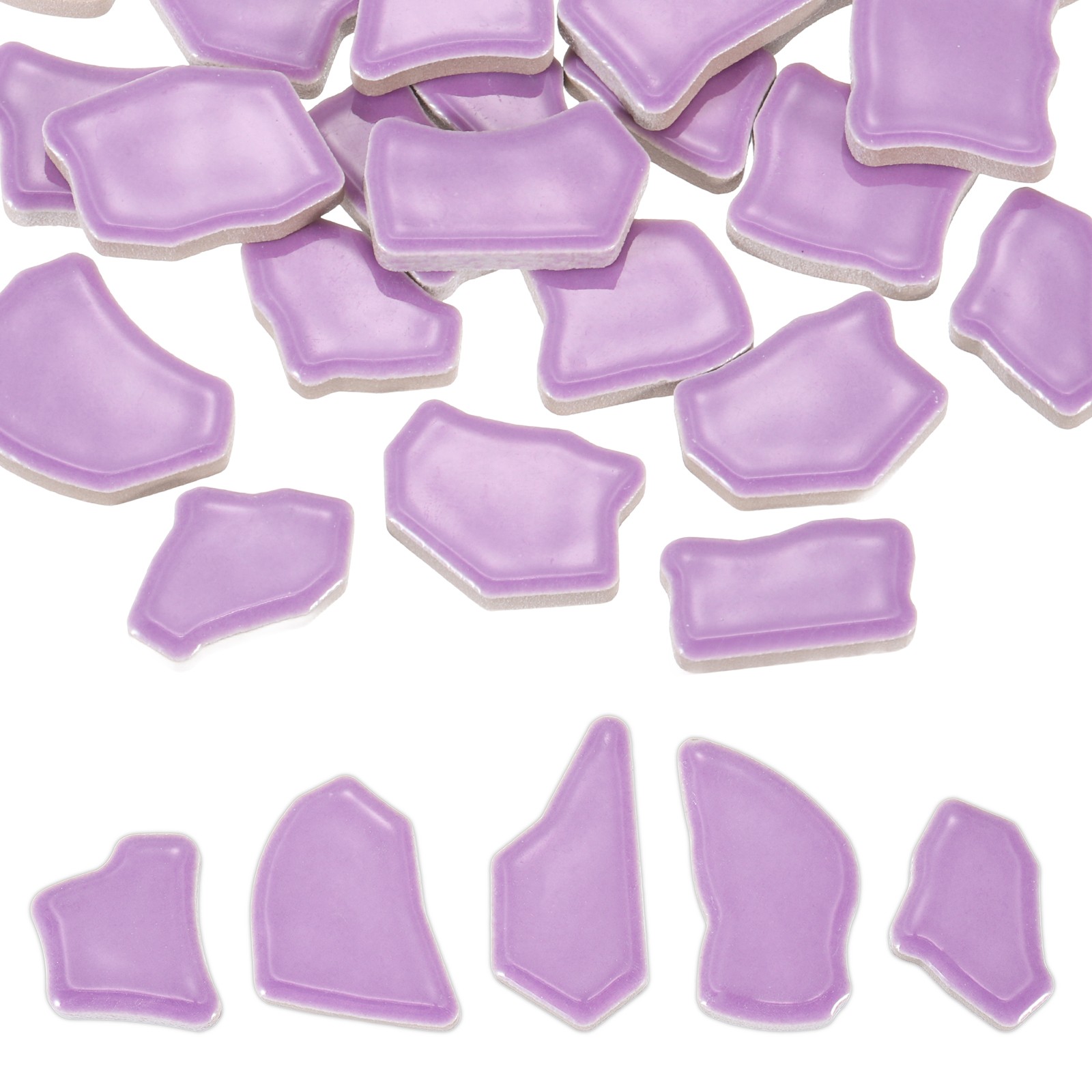 500g/1.1LB Irregular Ceramics Mosaic Tiles, 0.79″-1.57″ Mosaic Tile, Purple