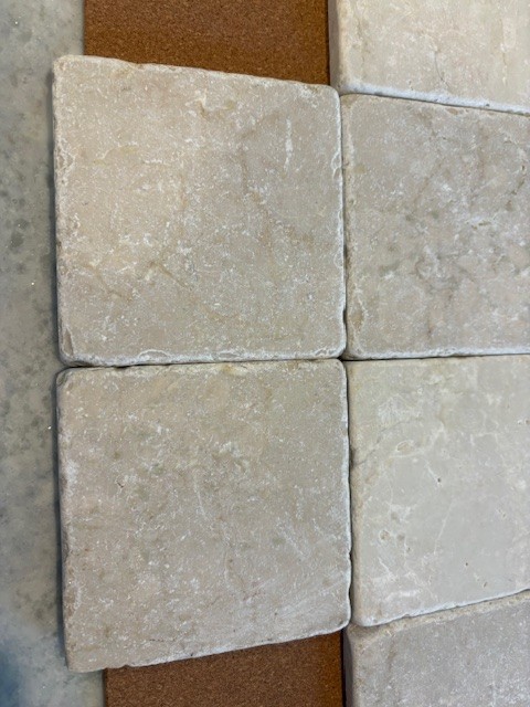 Botticino Crema 4×4 Tumbled Marble Tile Backsplash Floor Wall -10 New Tiles