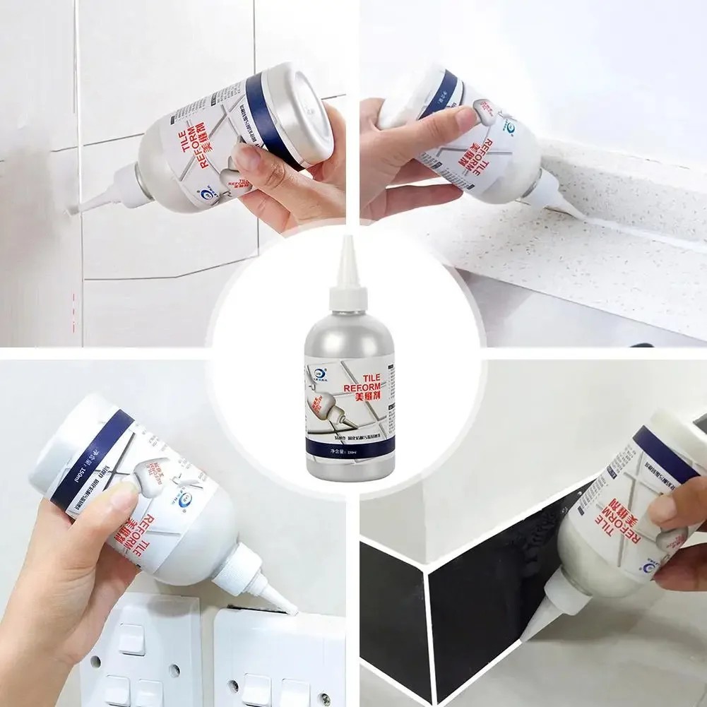 Waterproof Tile Grout Repair & Filler: White 150ml for Kitchen & Bathroom Gaps