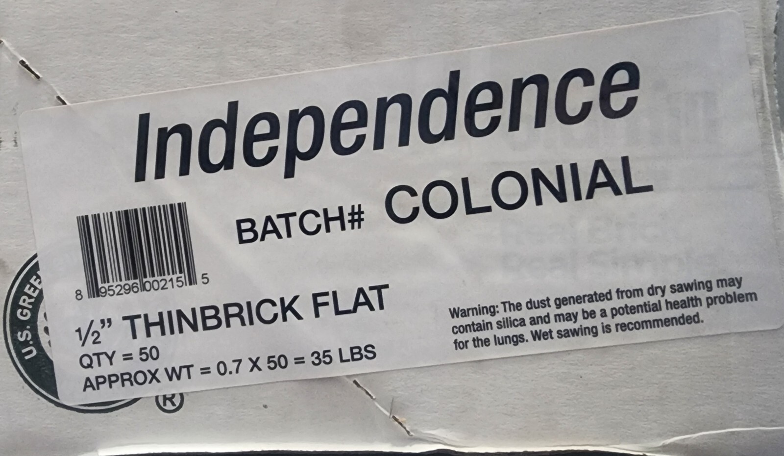 Old Mill Colonial Collection Thin Brick Flats Case Of 50 Farmhouse Style