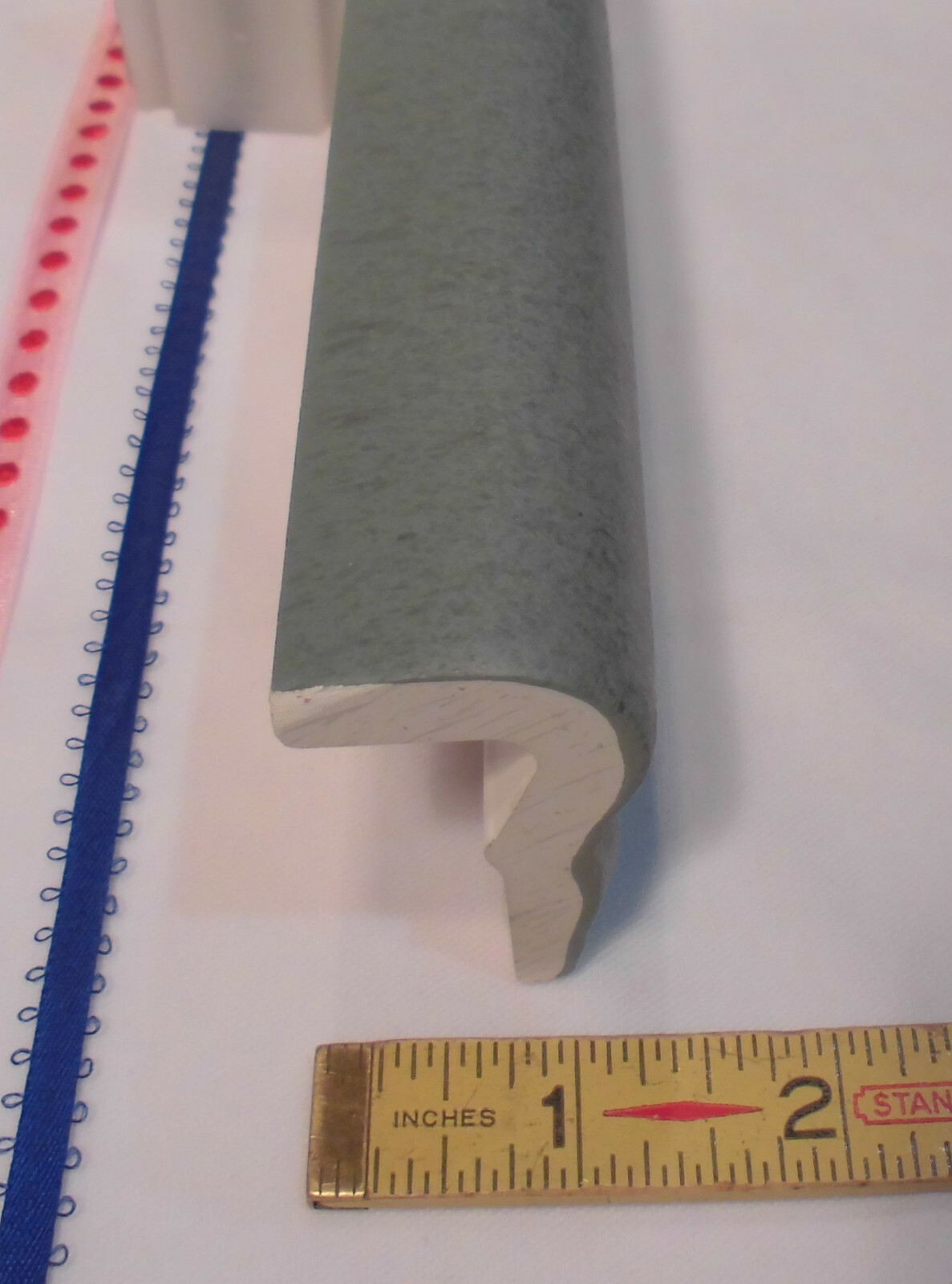 1 pc. *Gray Green* V Cap Ceramic Trim Tile; Counter-top Edging: Matte 2″ X 6″