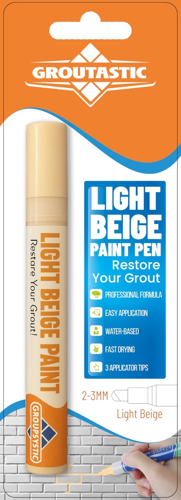 Grout Paint Pen – Tile Grout Colorant & Sealer Marker, Ideal for Bathroom Shower