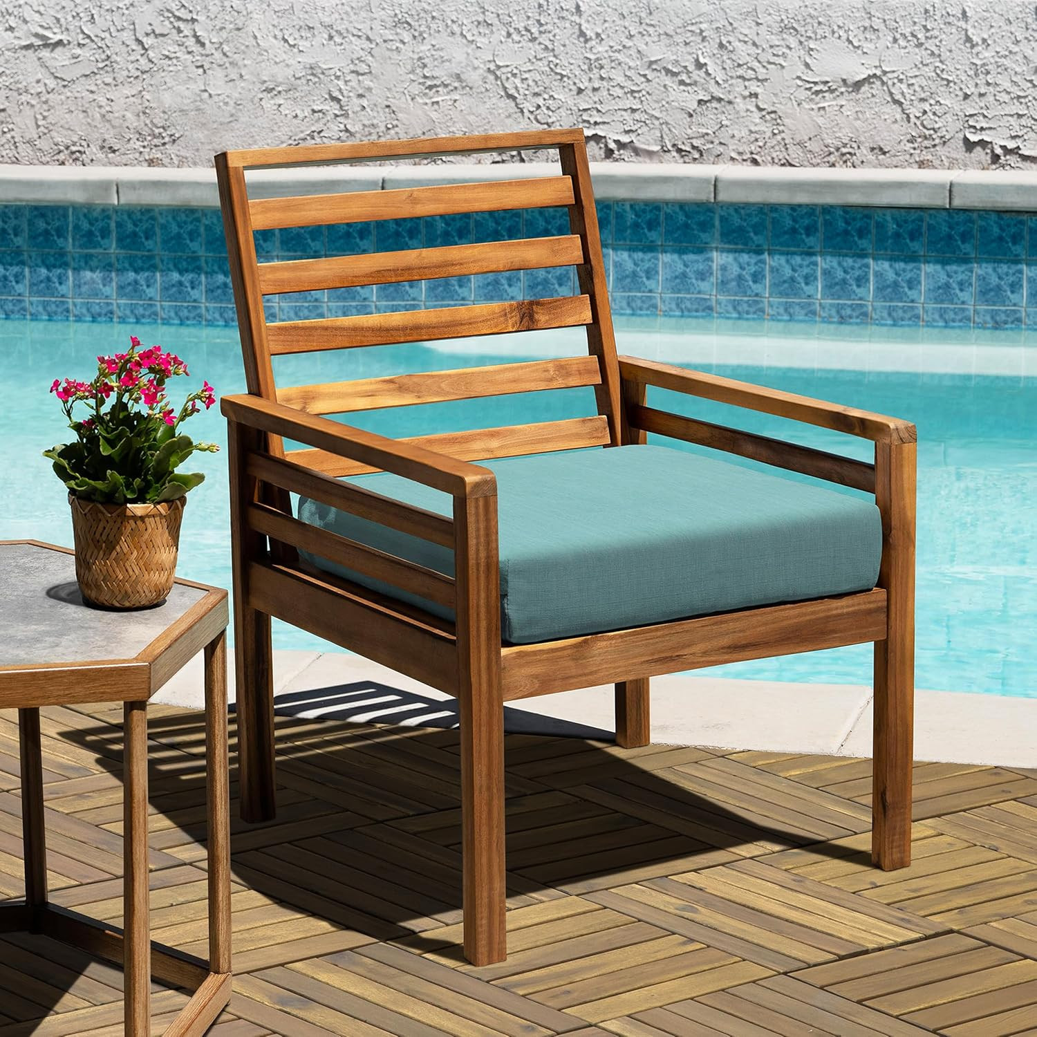 Acacia Wood Deck Tiles 9 Pcs Interlocking Snap Flooring Patio Balcony Pool