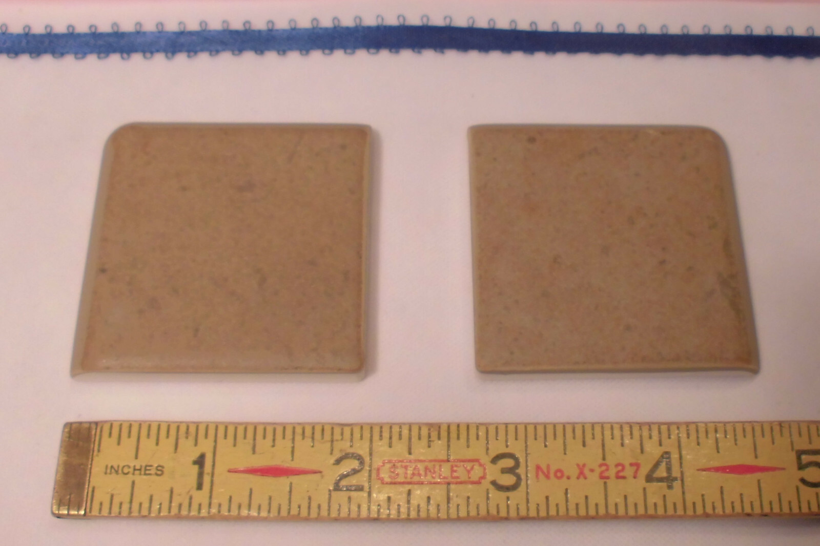 2 pcs. *Matte Light Brown* #CR82 Terra Marrone by American Olean; 2″ Bullnose