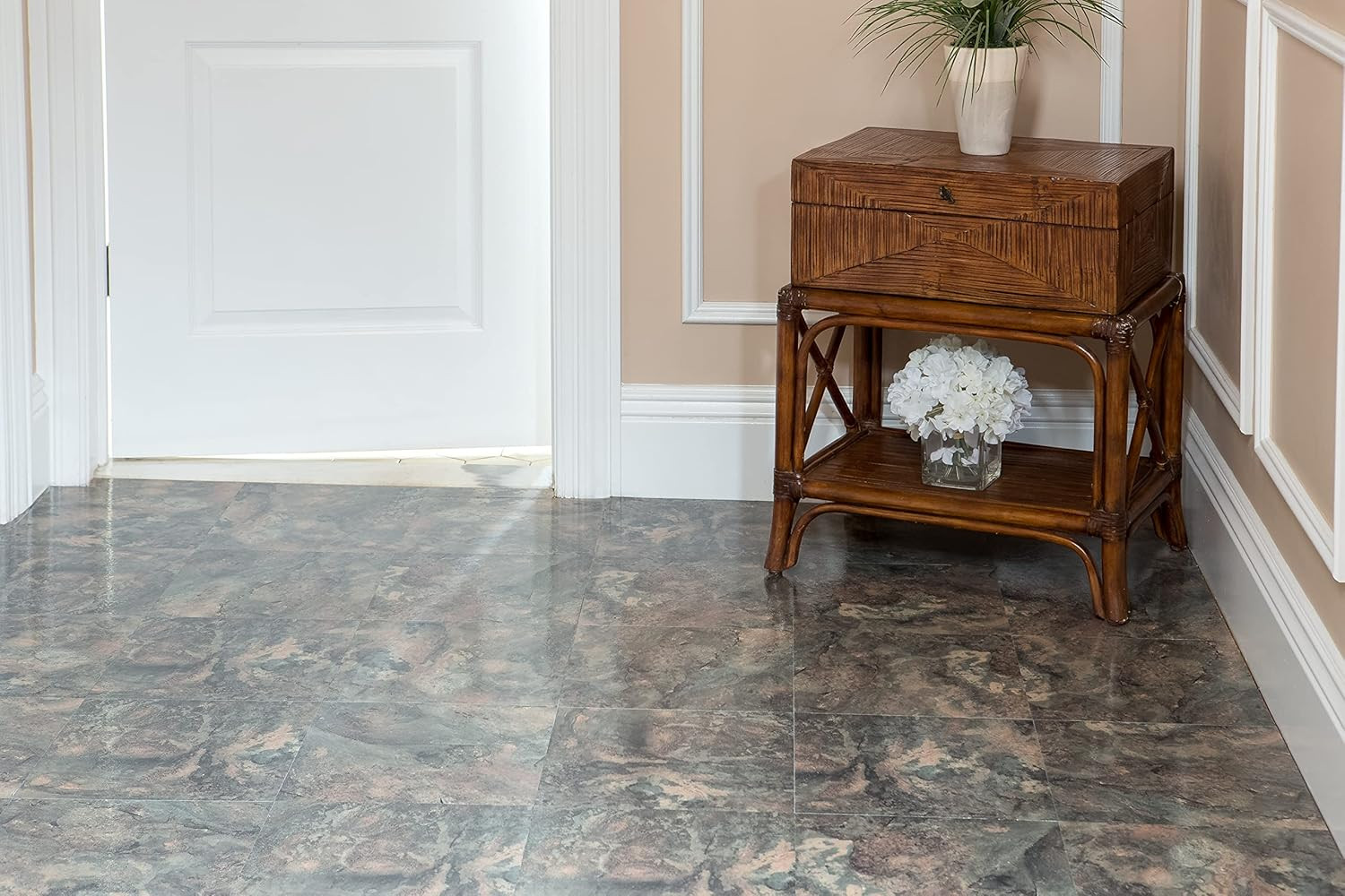 Nexus Self Adhesive 12-Inch Vinyl Floor Tiles, 20 Tiles – 12″ X 12″, Dark Slate