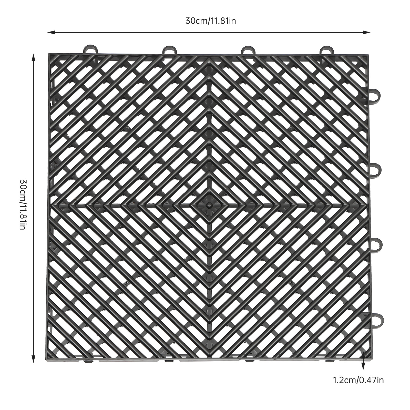 12×12″ Interlocking Garage Floor Tiles 55 PCS Deck Tile Snow Water Drainage