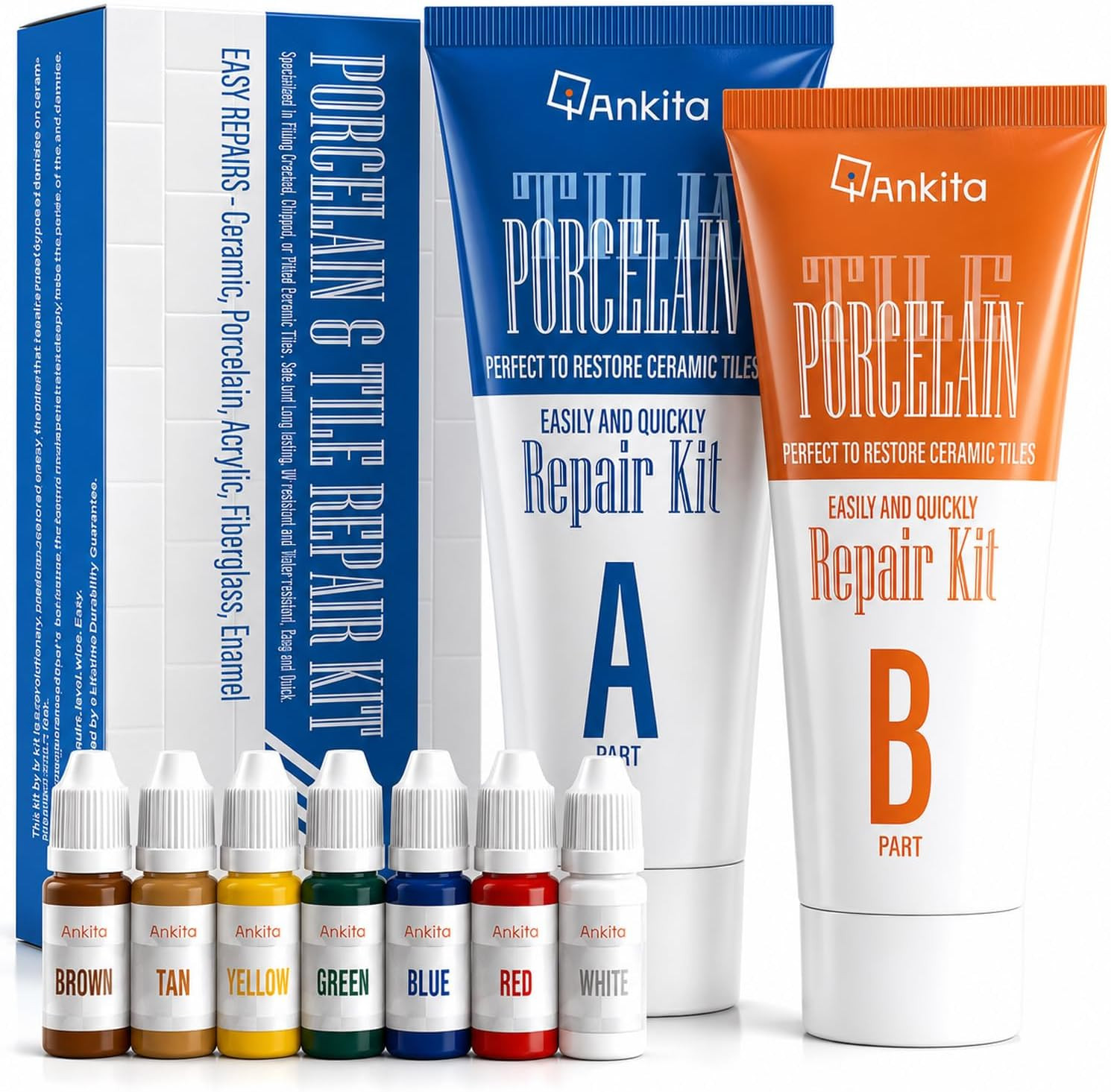 Tile Repair Kit (Color Match), Porcelain & Ceramic Epoxy Putty for Floor | for C