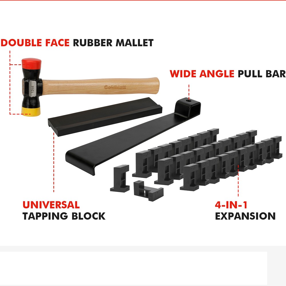 Goldblatt Laminate Wood Flooring Installation Kit Reinforced Double-Faced Mallet