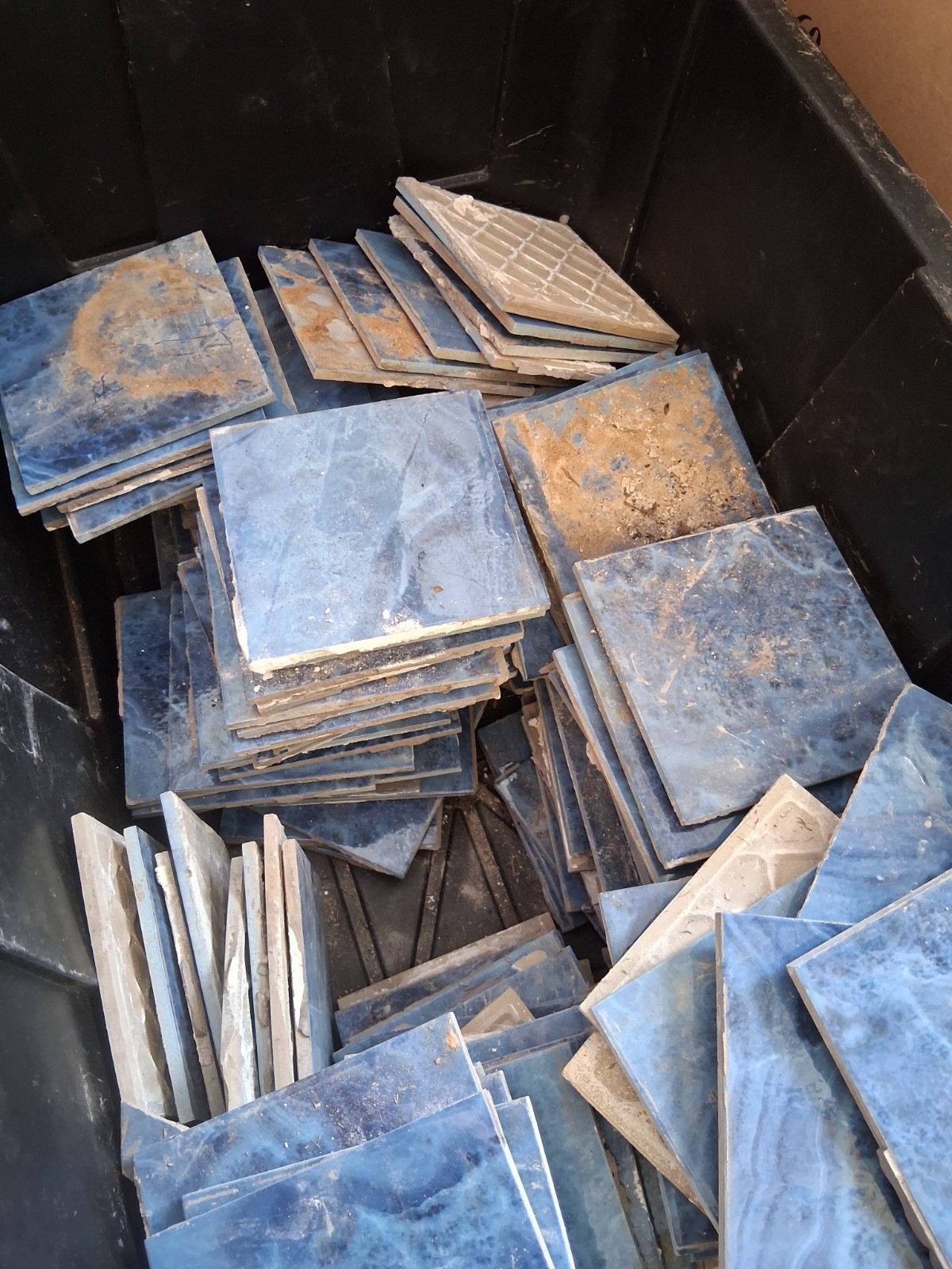 Large tub of ceramic tiles 5.75″ sq