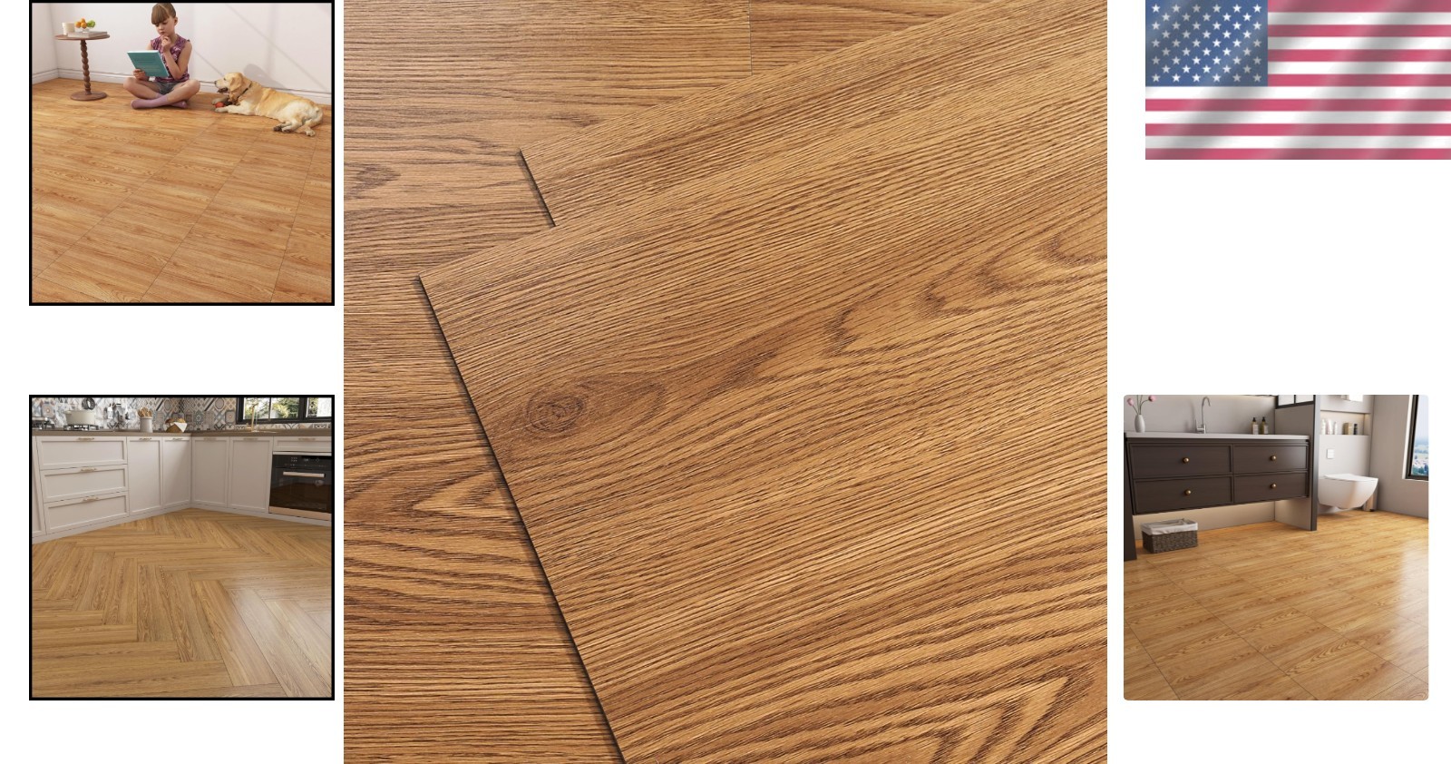 Elegant Waterproof Peel and Stick Vinyl Flooring Tiles – Brown 12″x12″ Pack of 3