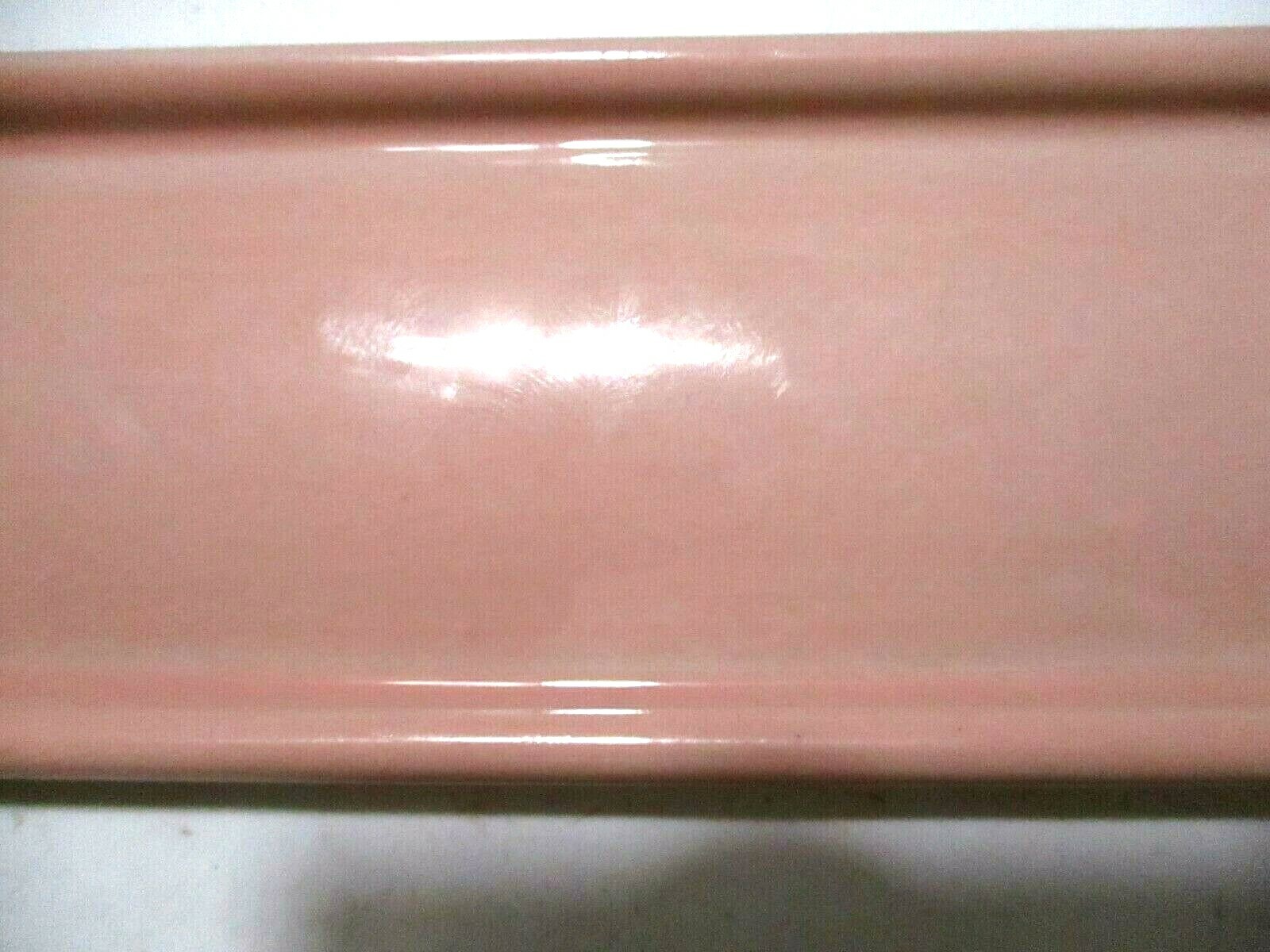1 Tile Japan Ceramic Porcelain 6-1/2″ Chair Rail Gloss Heather Pink Wall Cap MCM