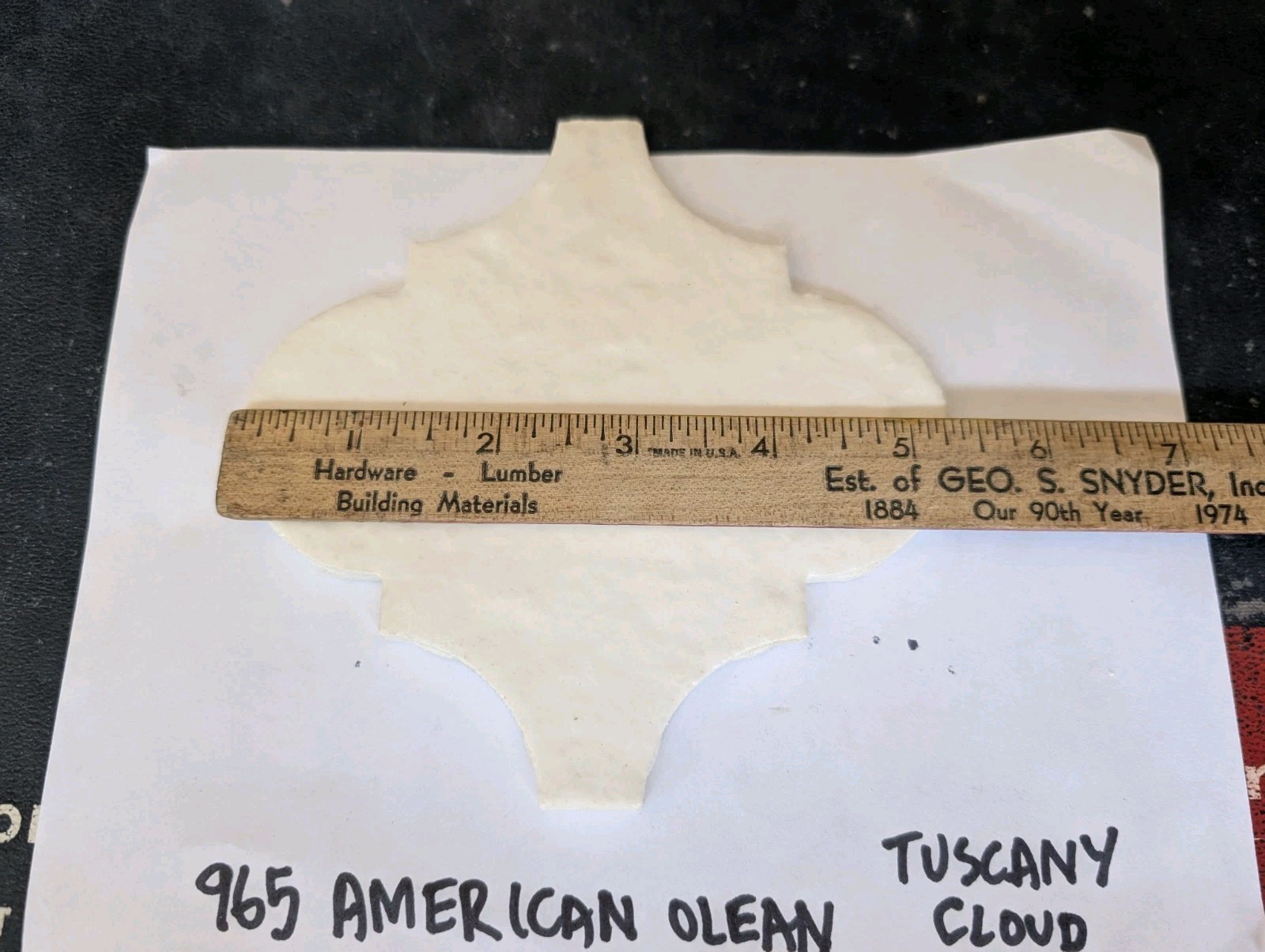 2 pcs Tuscany Cloud #965 American Olean Bumpy White Arabesque Valencia USA 1980s