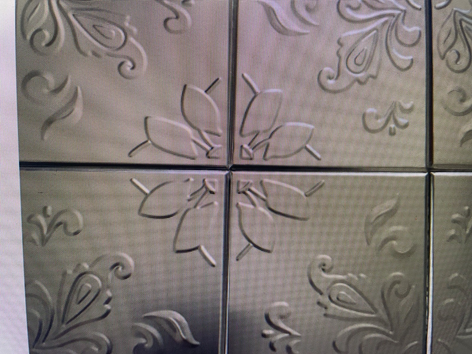 Backsplash Tiles Metallic Silver Tone Embossed 6”x 6”, 40pcs