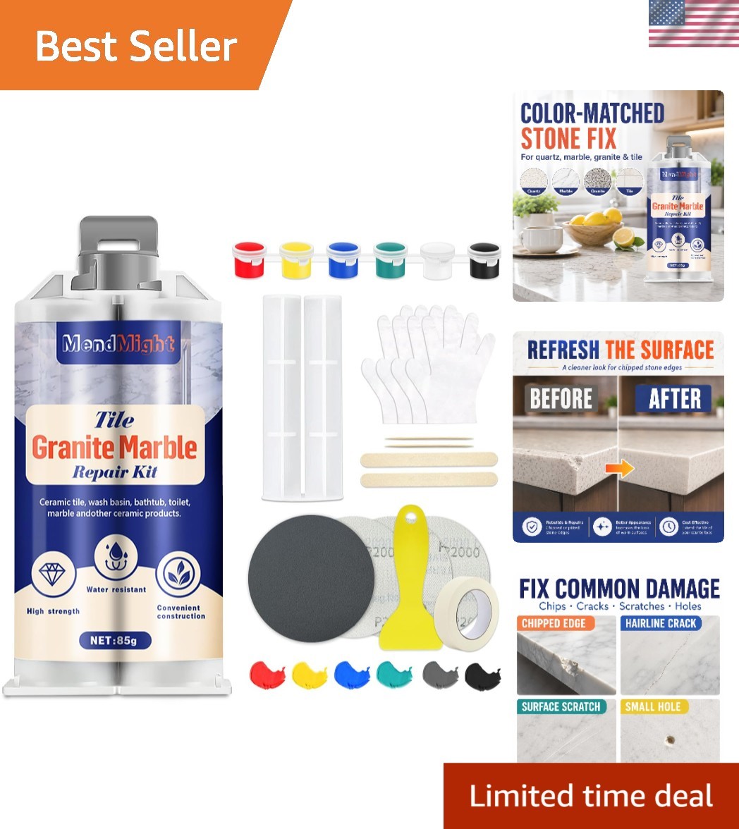 Quartz Countertop Repair Kit Color Match, Granite Marble Tile and Porcelain R…