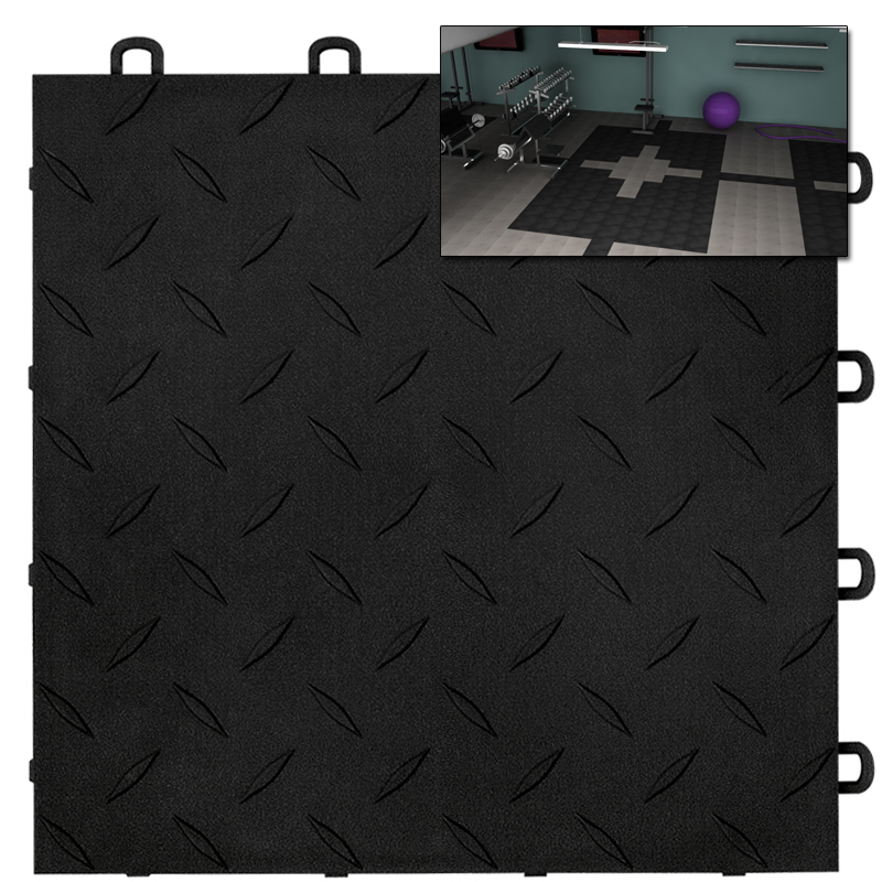 Premium Basement Tiles Diamond Black – Made In USA