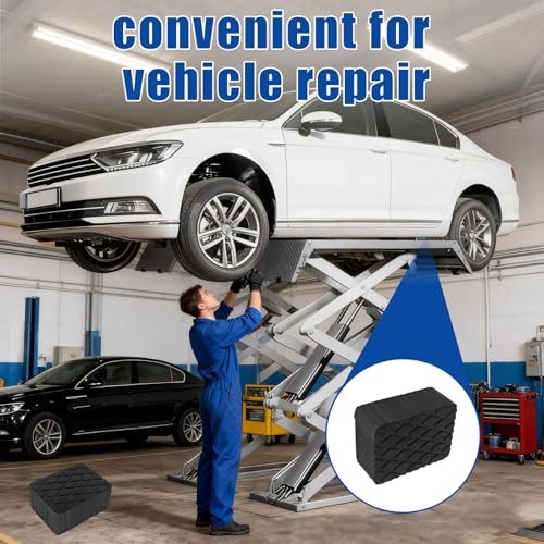 4 Pack Solid Rubber Auto Lift Pads 3000lb Heavy-Duty Jack Stand Pads Anti-Slip