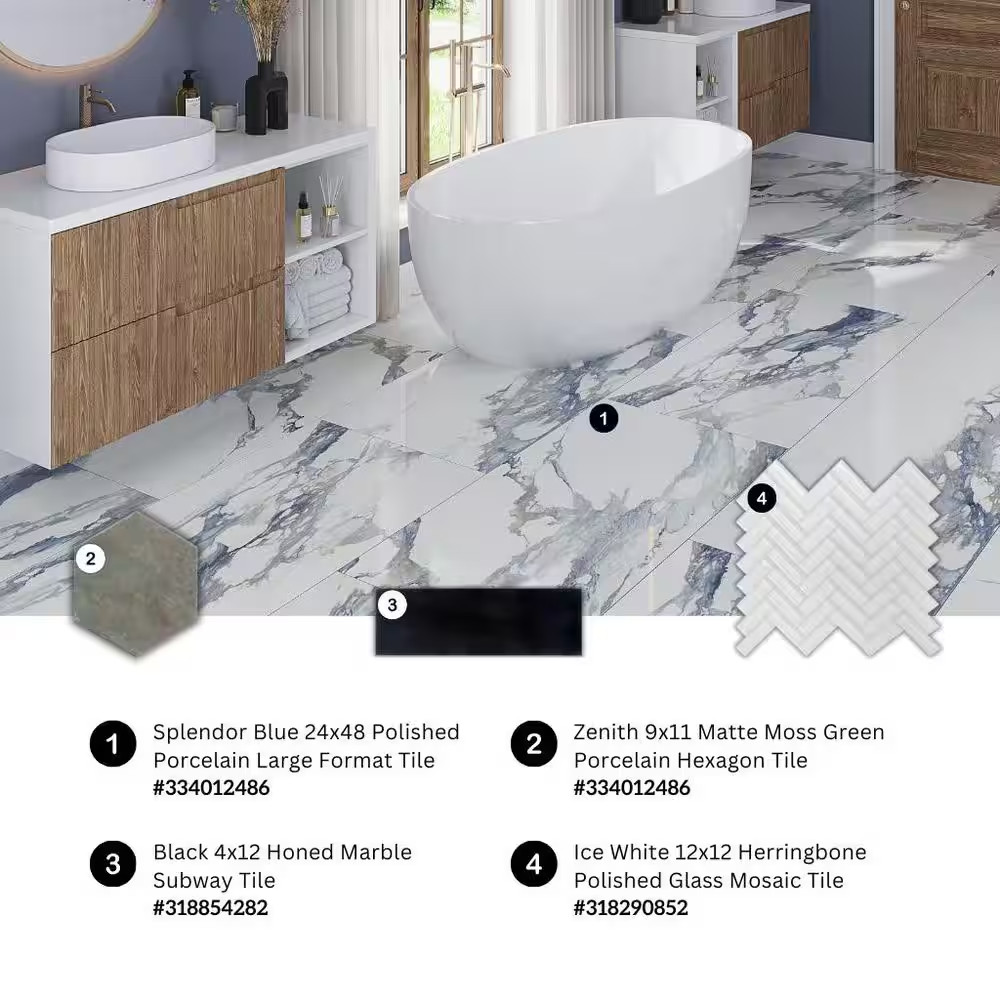 Ice White 11 In. X 12.6 In. Herringbone Polished Glass Mosaic Tile (4.81 Sq. Ft.