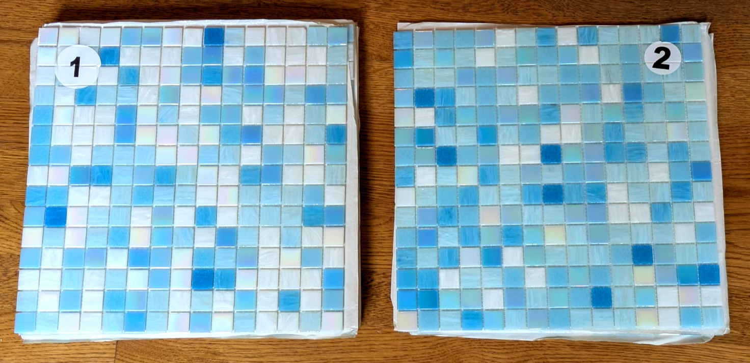 10 Sheets Bisazza Italian Glass Mosaic Tile Blue Shading Blend – 12.75″ Square