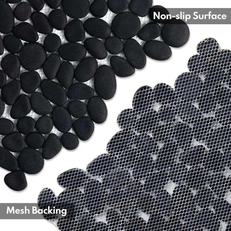 Pebble Tile Shower Floor, Mosaic Pebble Backsplash for Wall, Stone Tiles