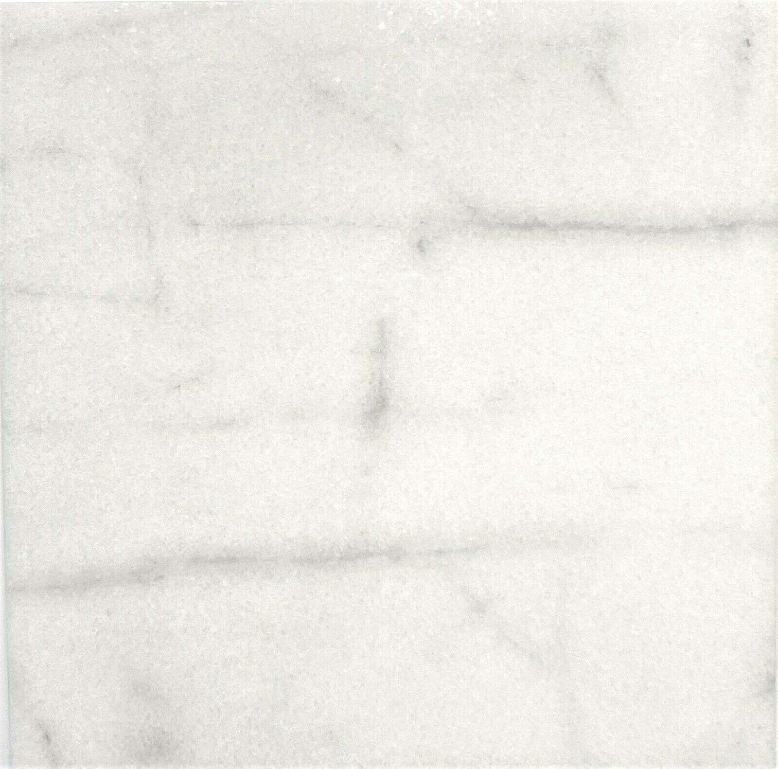Carrara White 12×12 Polished Straight Edge Marble Tile Backsplash Kitchen Bath