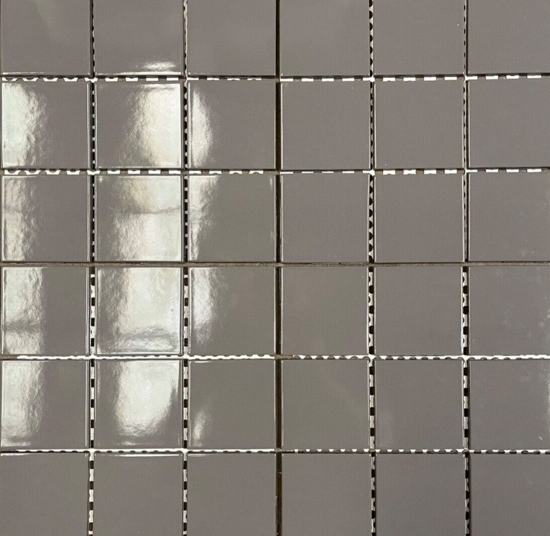 Gray Glossy Wall Tile Ceramic Bathroom Shower 3 7/8″ x 3 7/8″ C#563-454 10 sqft