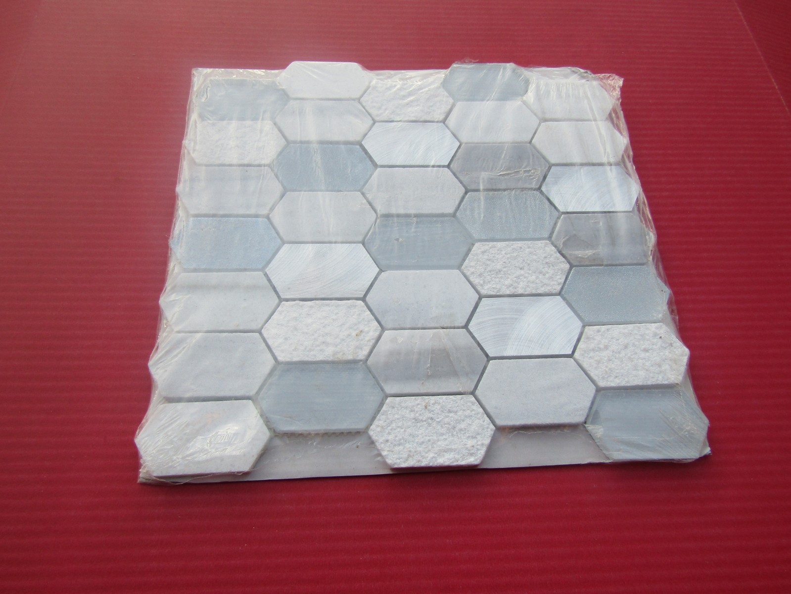 HARLOW PICKET Mosaic Tile 12 3/4″ x 12″ x 1/4″ NEW 747583062239 Gray & White