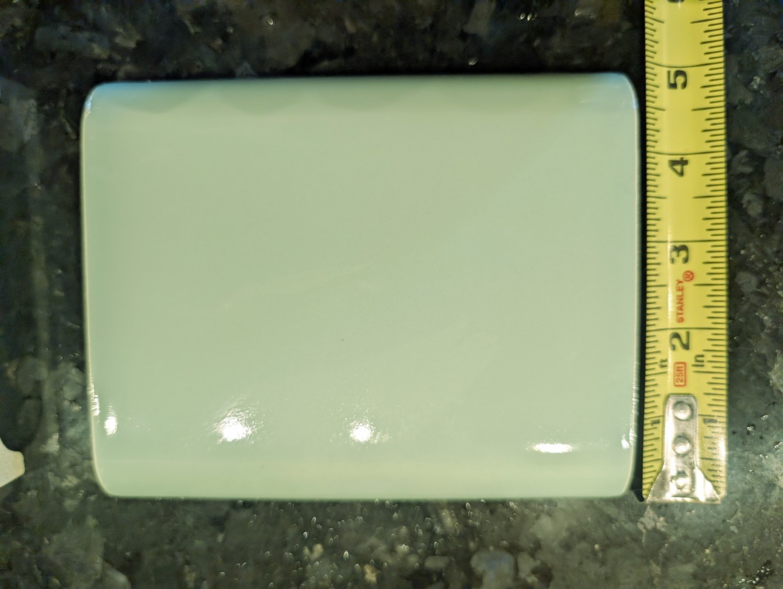 1 Piece Of Ceramic Tile #14 Spring Green Double Mud Bullnose A7510 Curb Jamb