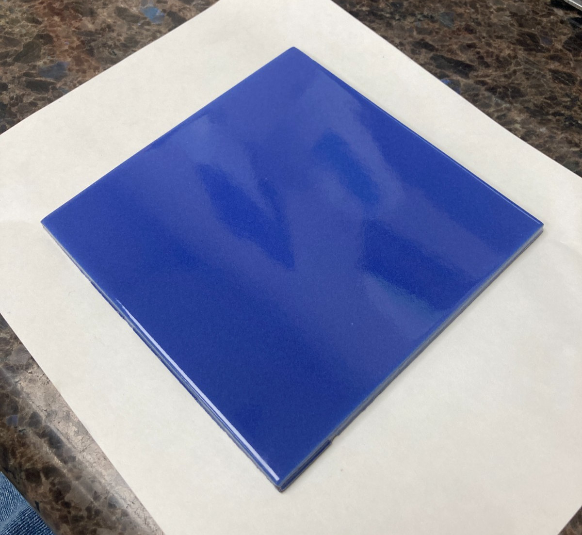 6×6 Tile Glossy Ink Blue Mosaic Wall Remodel Ceramic C#275-555 Sample