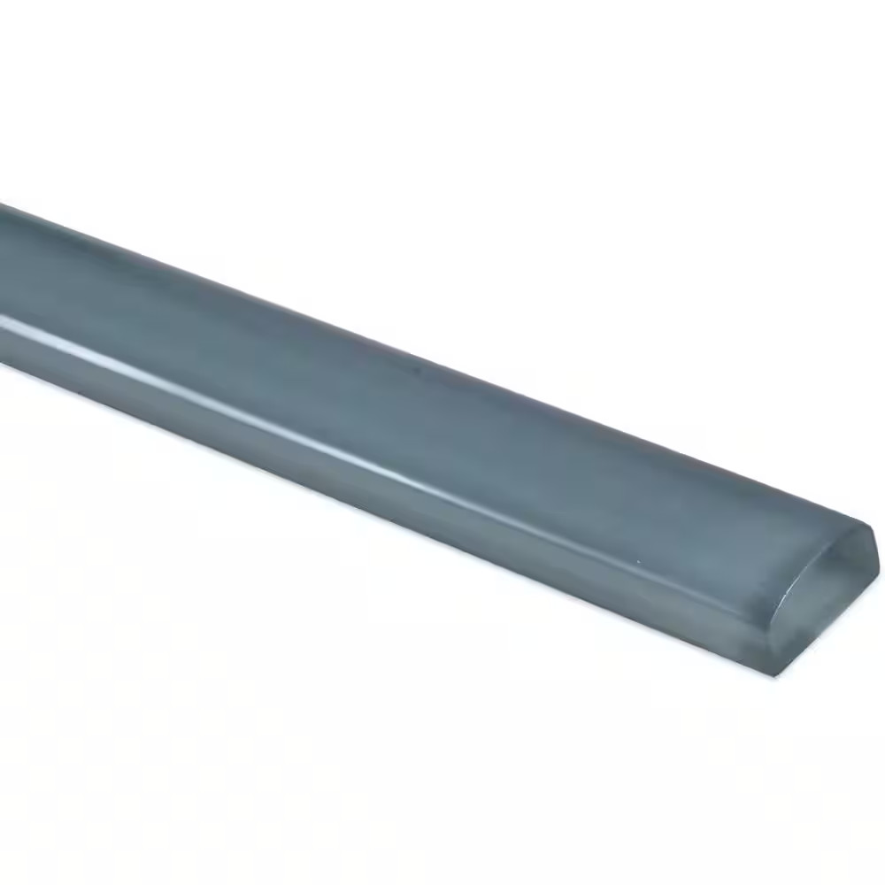 Light Blue Gray 3/4 In. X 12 In. Glass Pencil Liner Trim Wall Tile
