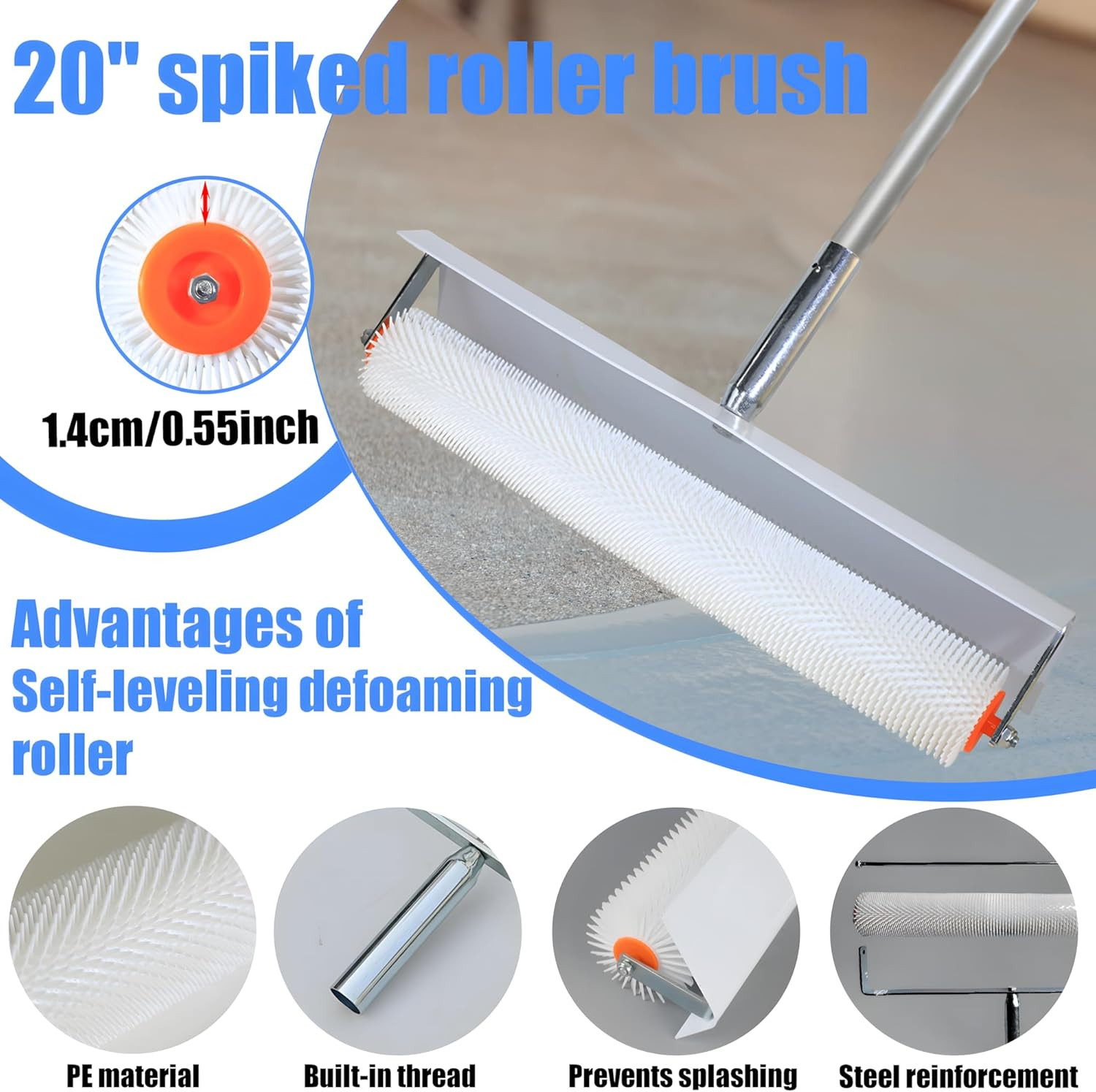 Self Leveling Cement Tool Kit,Epoxy Floor Kit,Self-Leveling Rake,Spike Shoes for