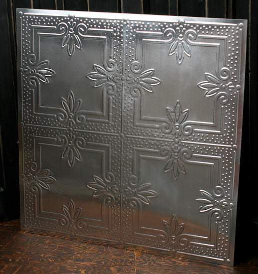 Set of 4 Galvanized Metal 12″ Vintage-Inspired Ceiling Tiles