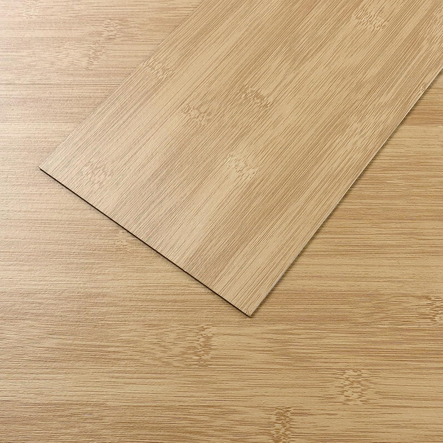 Natural Bamboo Peel and Stick Flooring Waterproof Vinyl Plank Flooring 16-Pack 2