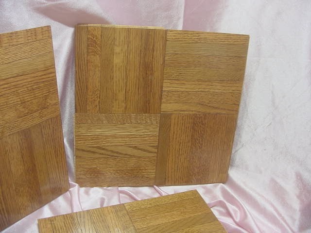VINTAGE 60s-70s HONEY OAK PARQUET WOOD FLOORING FULL CASE 25 SQ.FT. 12” x 12″