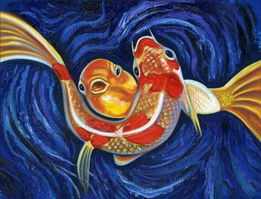 Koi Fish Accent & Decor Tile Fernando Agudelo Sea Life Art FAA033AT