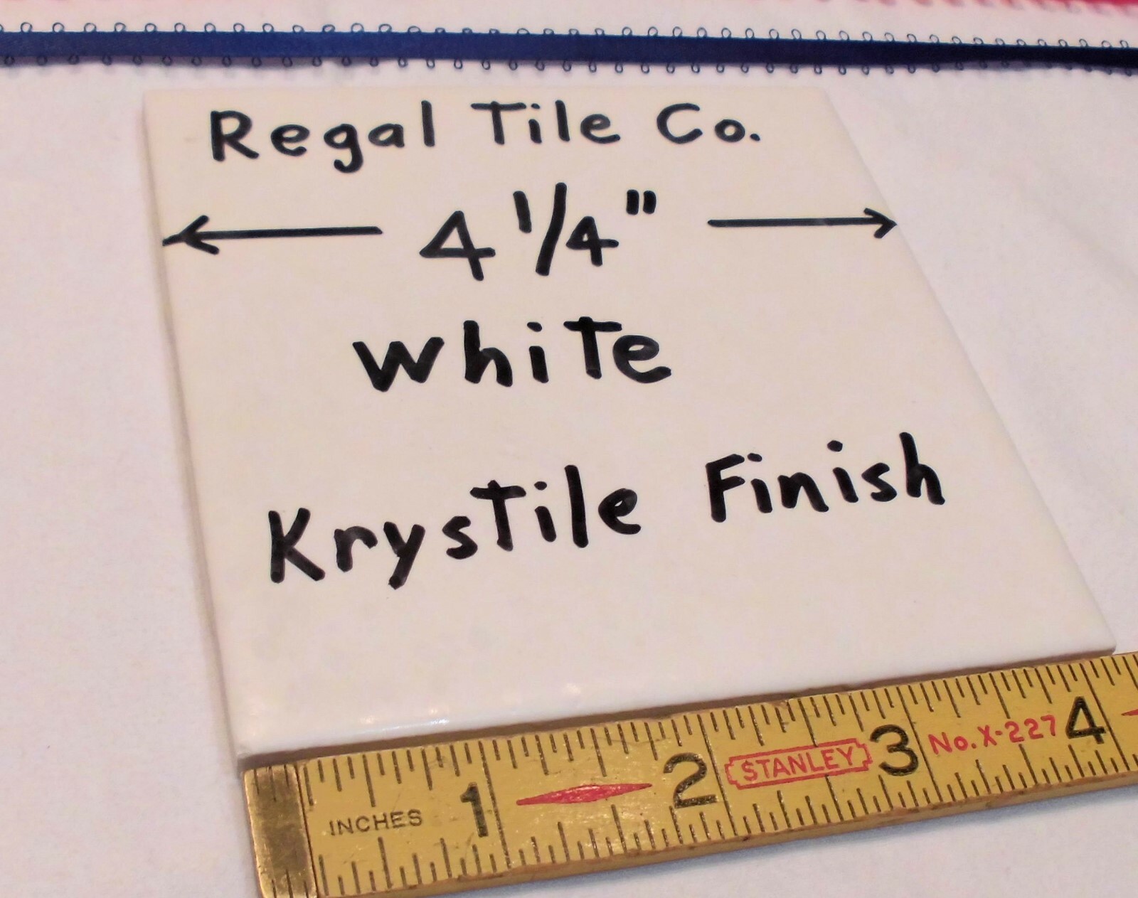 1 pc. Ceramic Tile *White* Krystile Glazed 4-1/4″ by Regal Co. Crystalline NEW