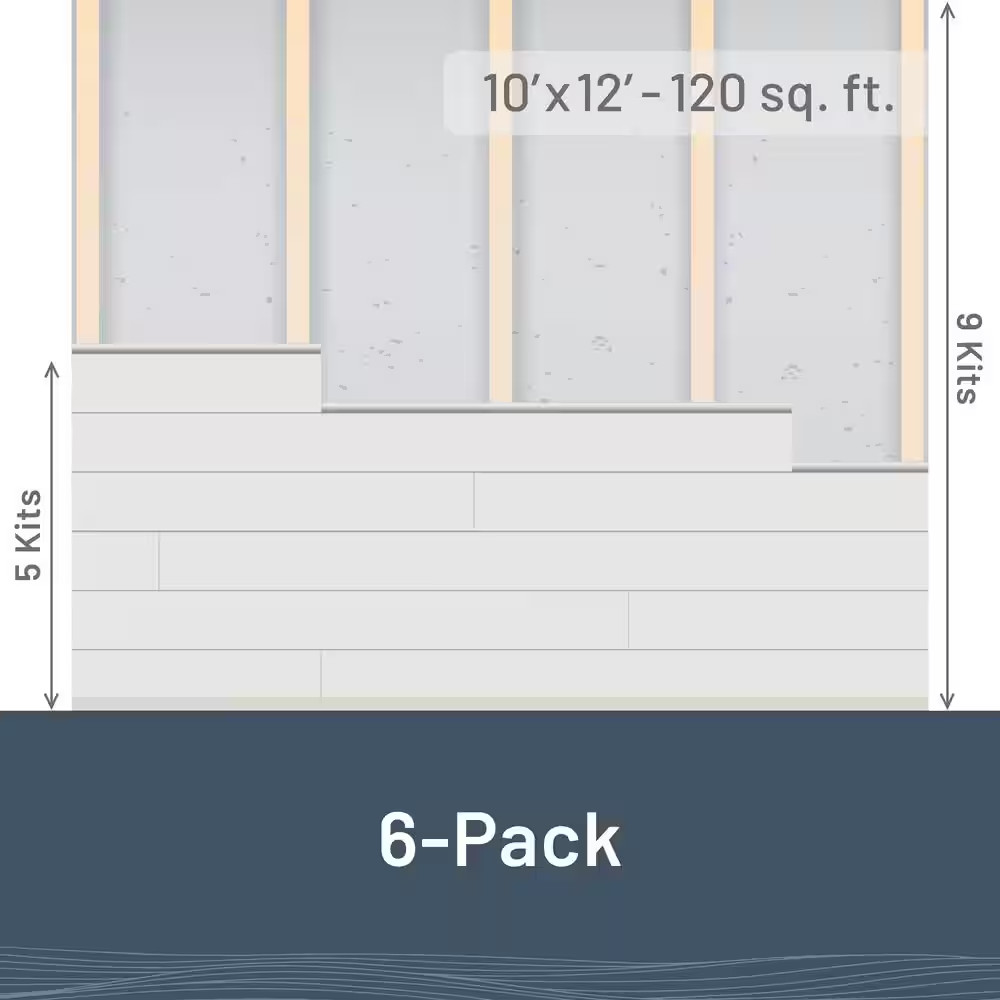 1 In. X 6 In. X 6 Ft. Timeless Farmhouse White Smooth Painted Nickel Gap Shiplap